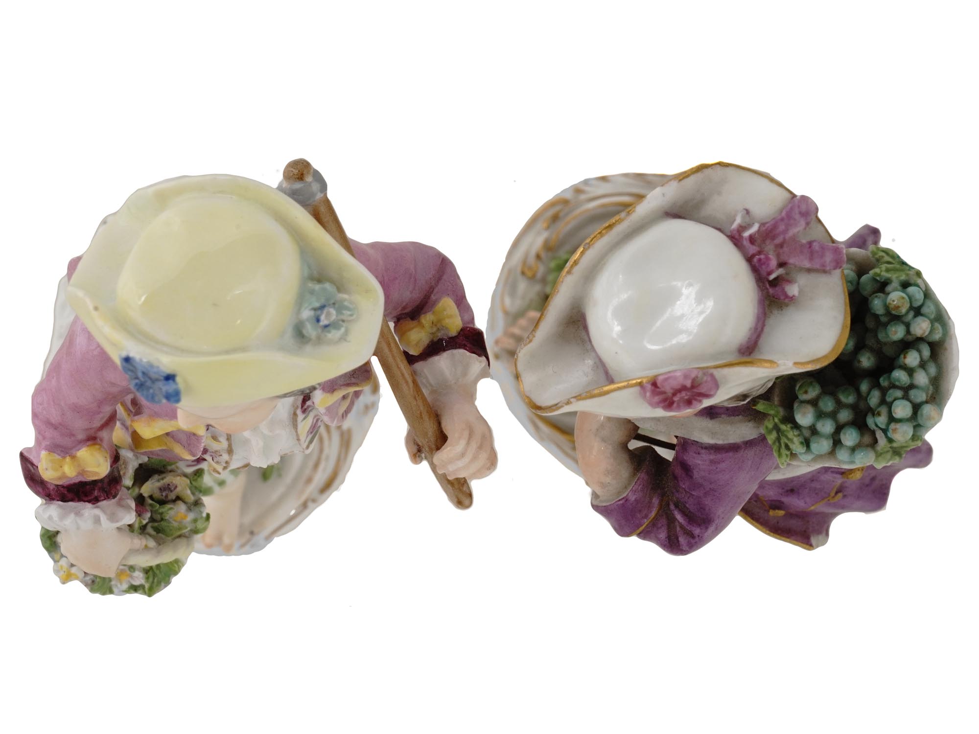 TWO ANTIQUE 18TH CENT MEISSEN PORCELAIN FIGURINES PIC-5